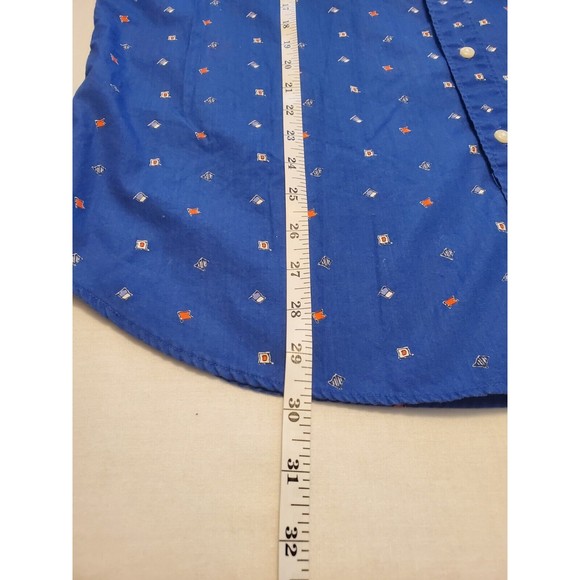 J. Crew Men's Secret Wash Cotton Poplin Button Up Shirt Nautical Flag Size Large - Picture 7 of 10